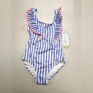 Cat & Jack Blue and White Striped Kids Swimsuit